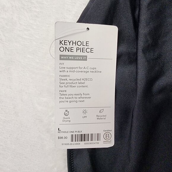 Athleta Keyhole One Piece Swimsuit in Black Size Large - Picture 6 of 8
